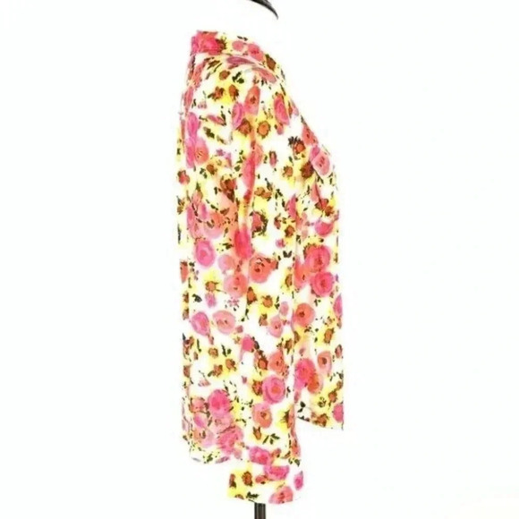 Ann Taylor top size 6 pink 28% silk floral - Picture 5 of 13